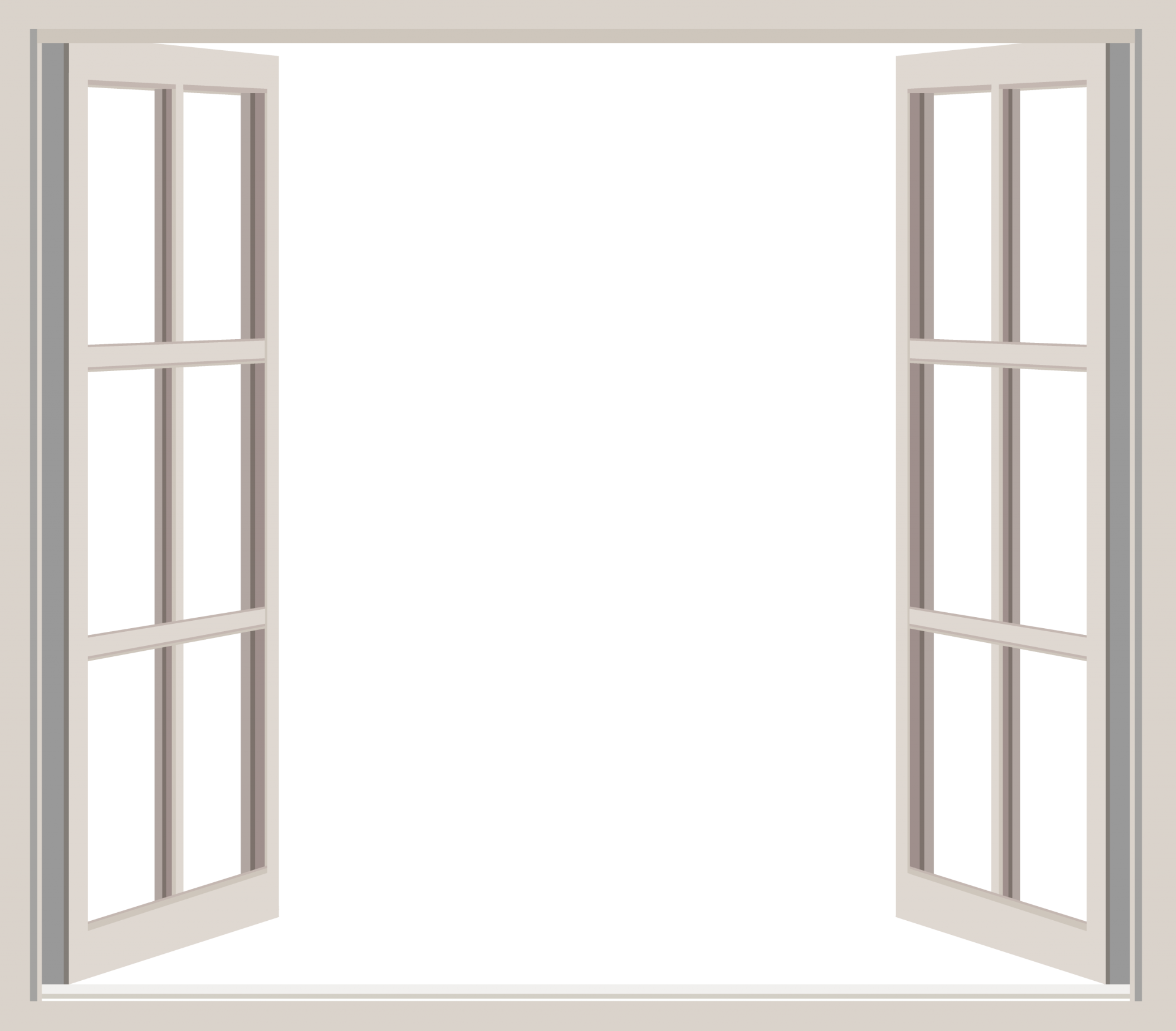 Open window frame on transparent background so you can easily add your own image