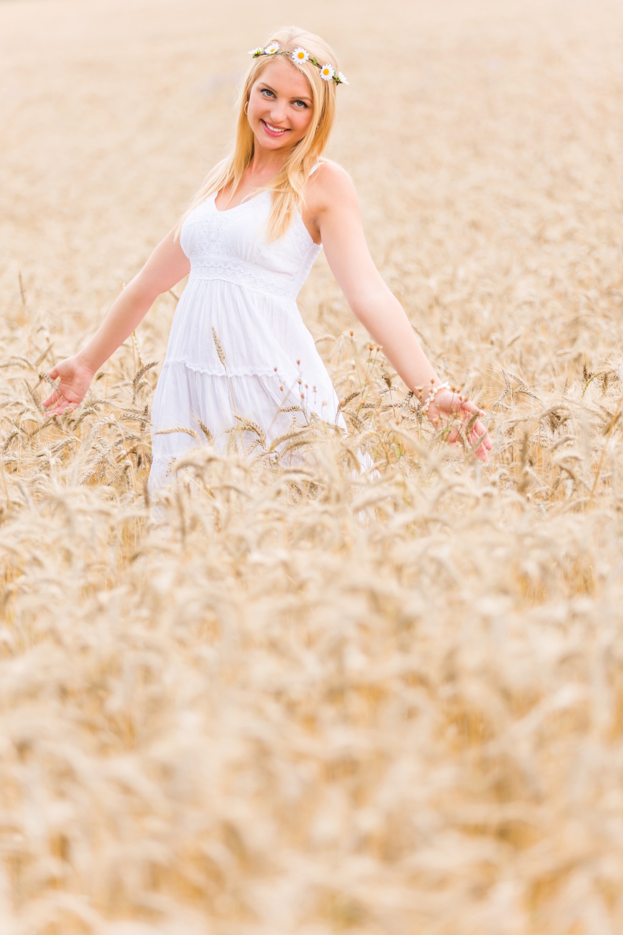 Woman In Wheat Field