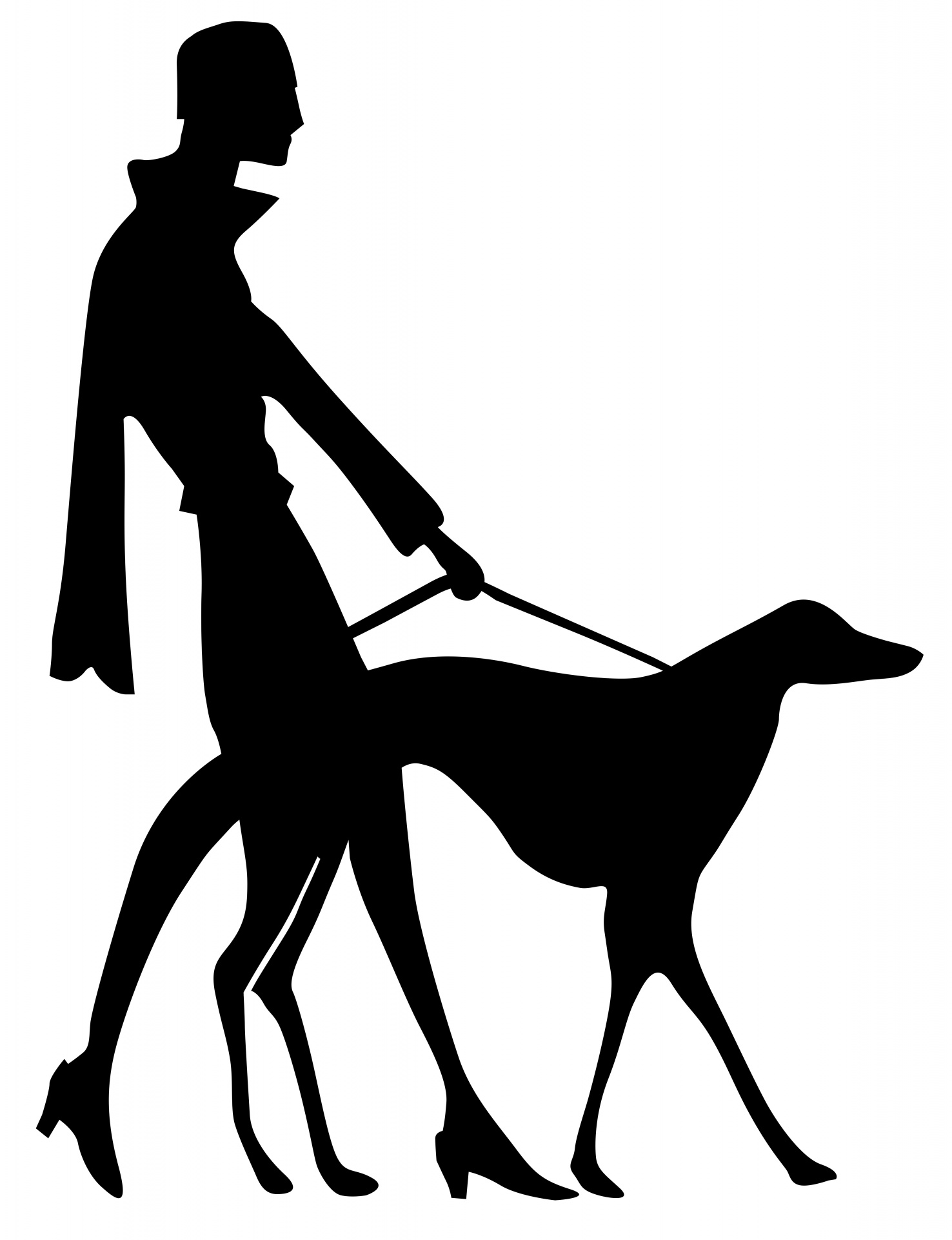 Woman Walking Dog Deco
