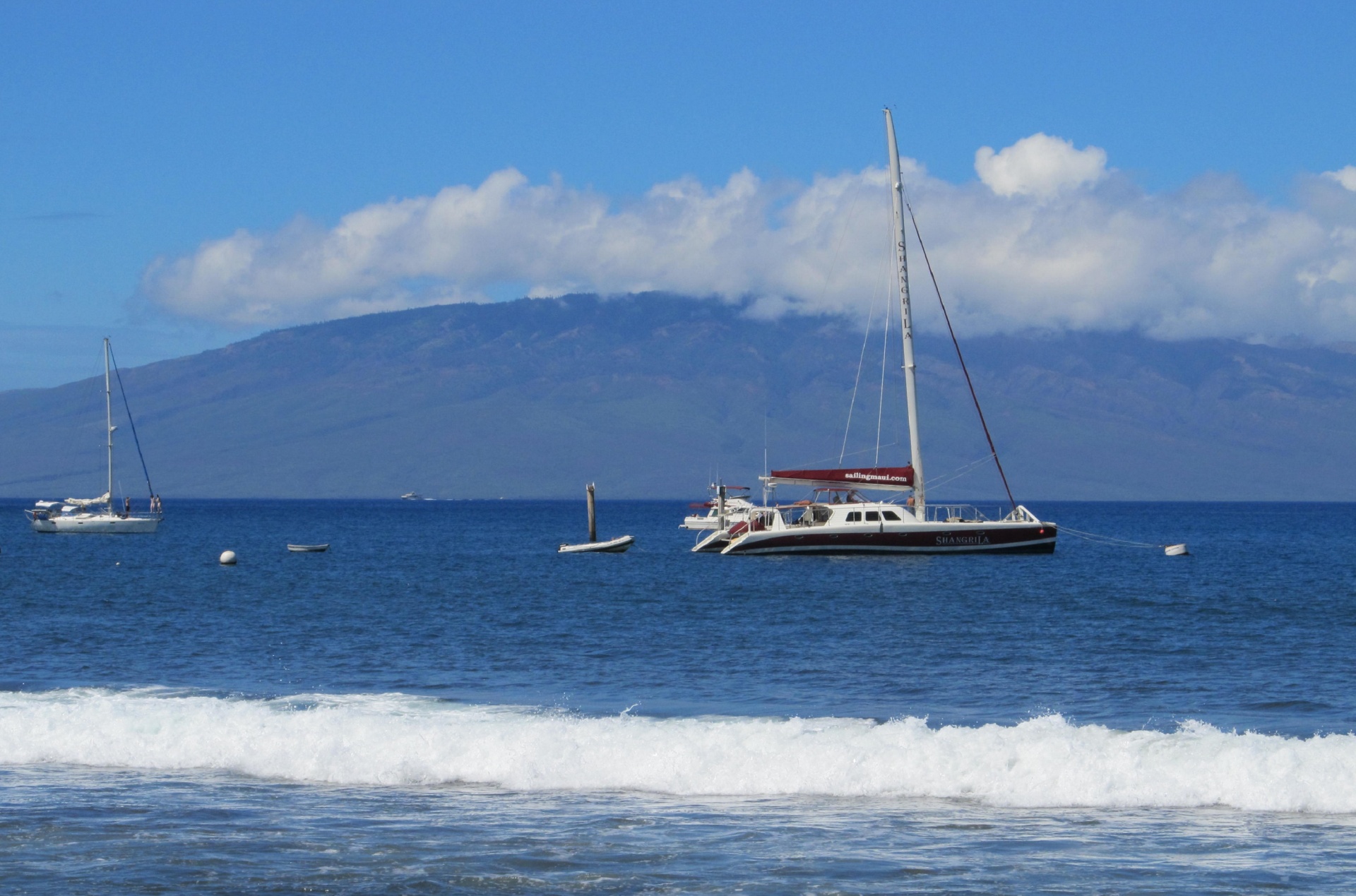 Yachts Anchored in Maui, Hawaii