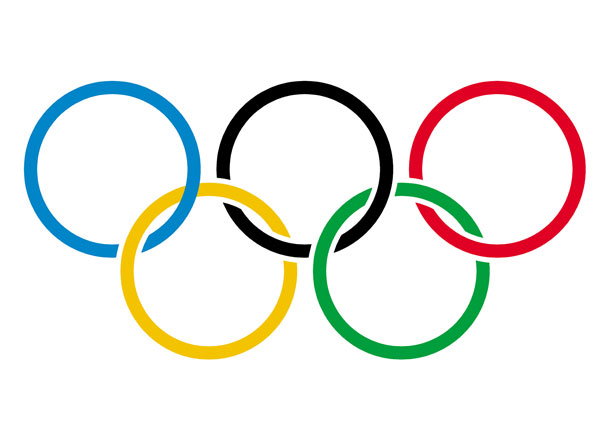 Olympischen Ringe auf weißem Kostenloses Stock Bild - Public Domain Pictures