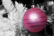 Pink Bauble With Hearts
