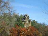 Rock Cliff Among Trees