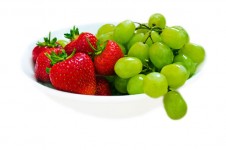 Strawberries And Green Grapes