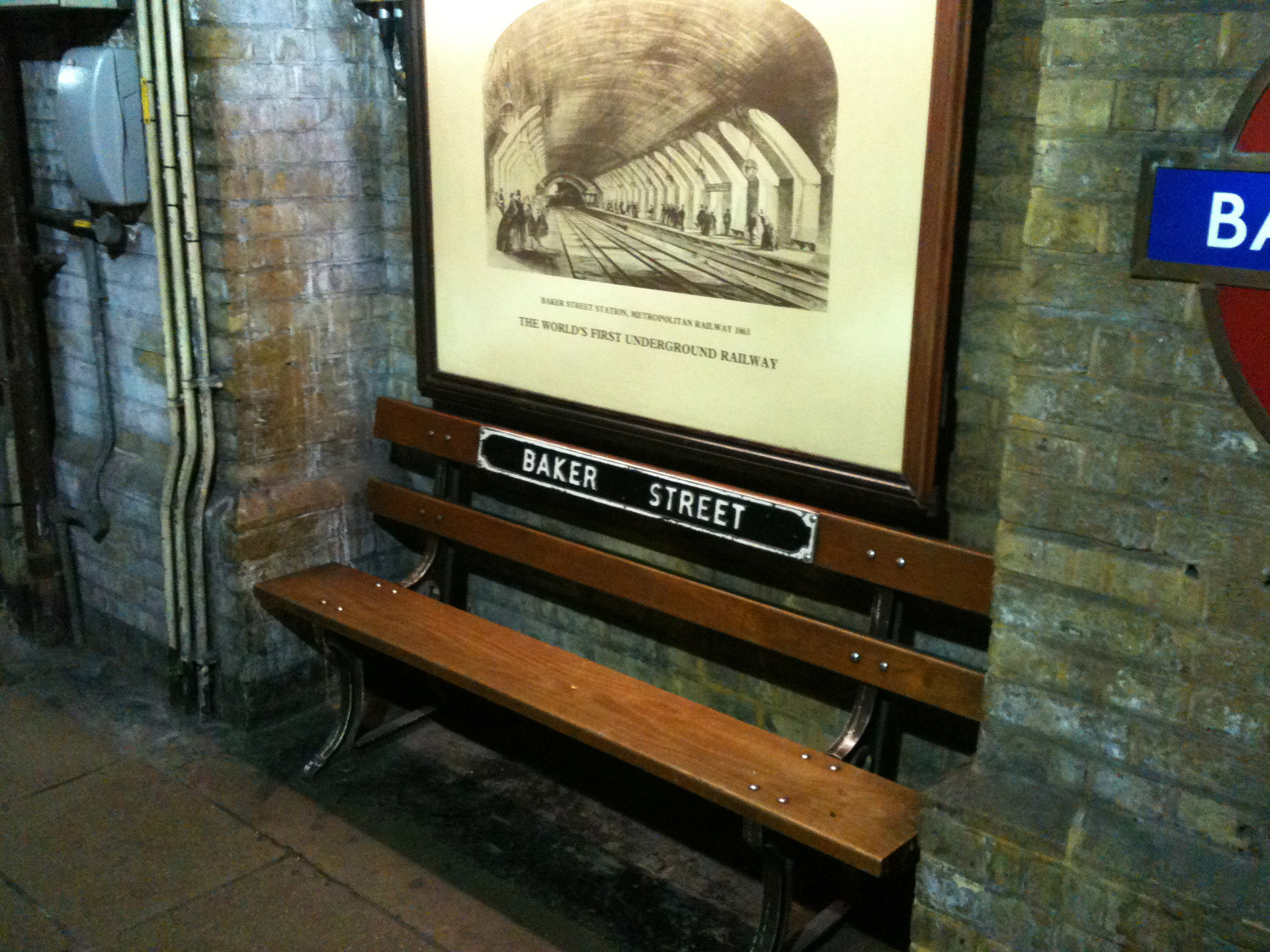 A Bench On The Platform A Baker Street London Underground Station