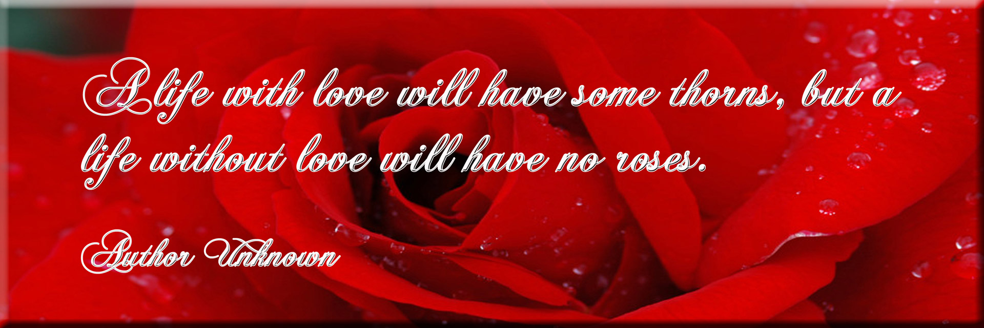 Quote about "a life with love will have some thorns"