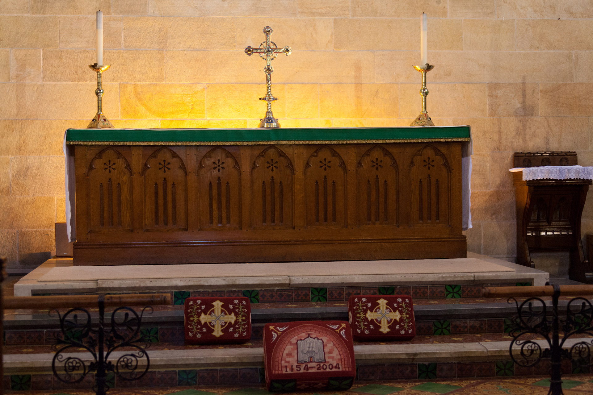 an altar in a church
