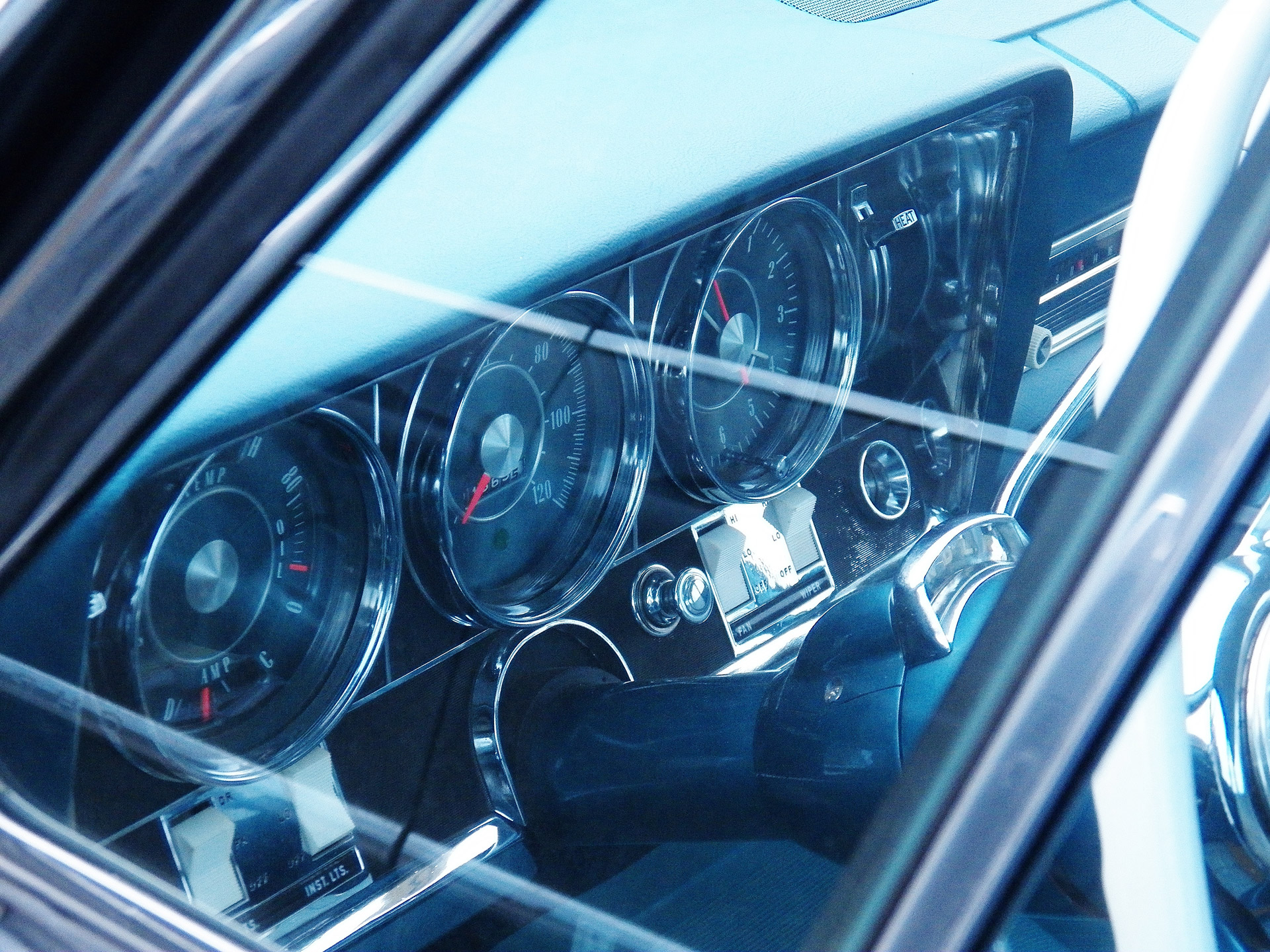 photo of a dashboard of a studebaker vintage car