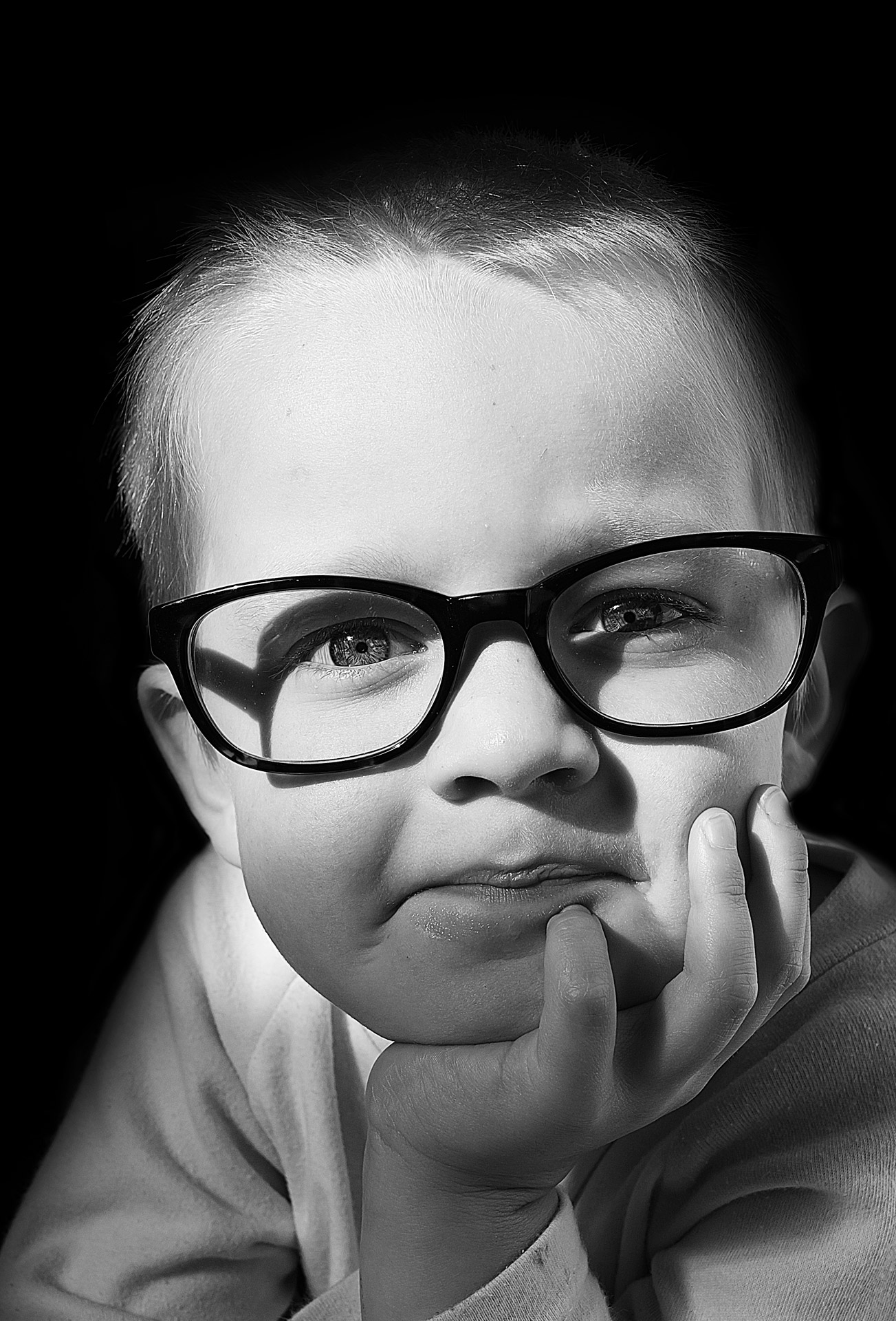 Child And Optical Glasses