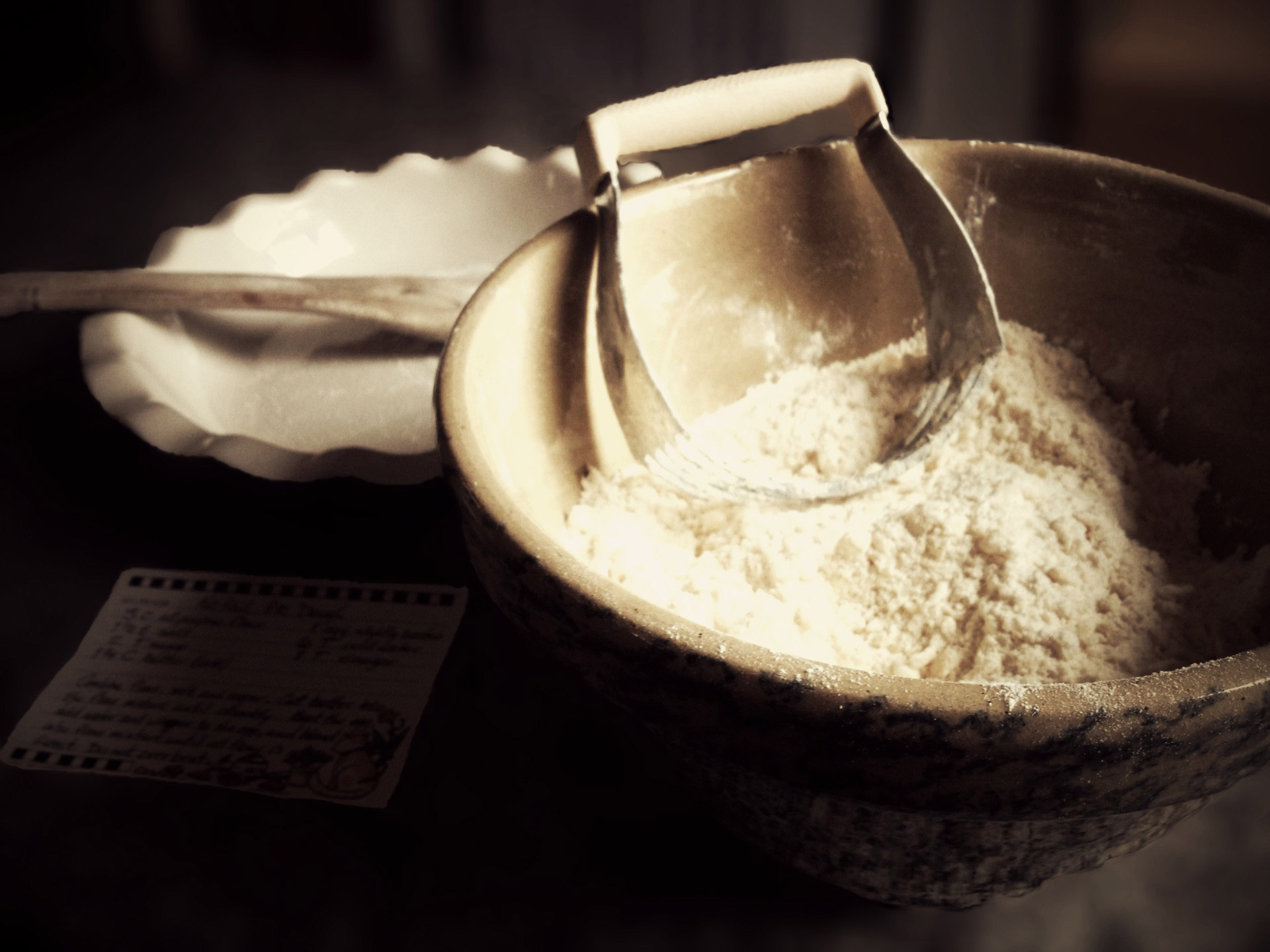 Baking preparation in antique bowl