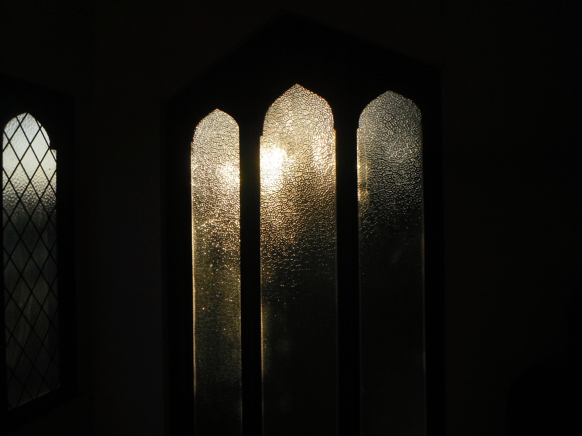Glass Window With Sun Set