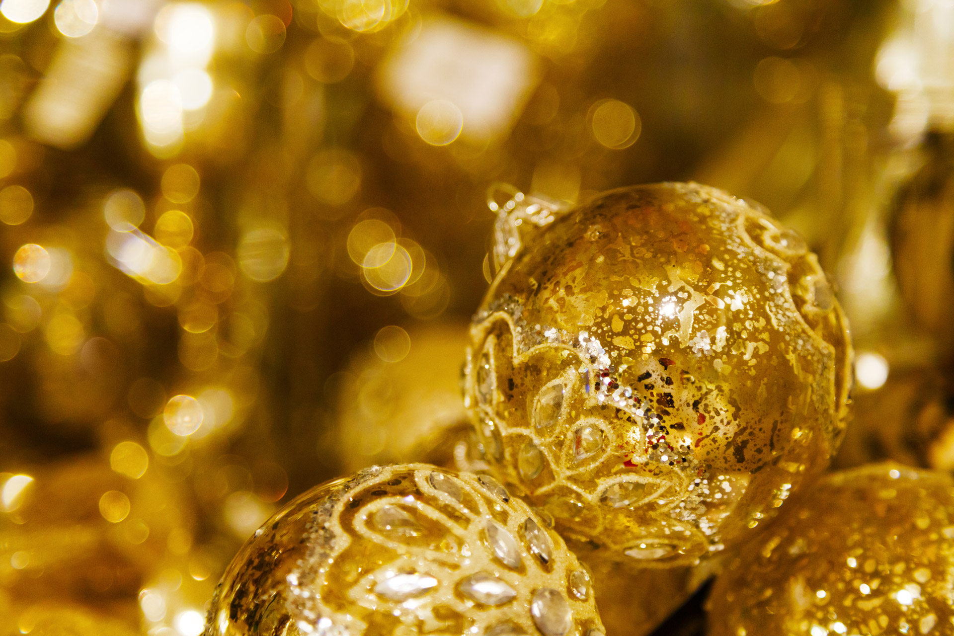 Golden Christmas Balls