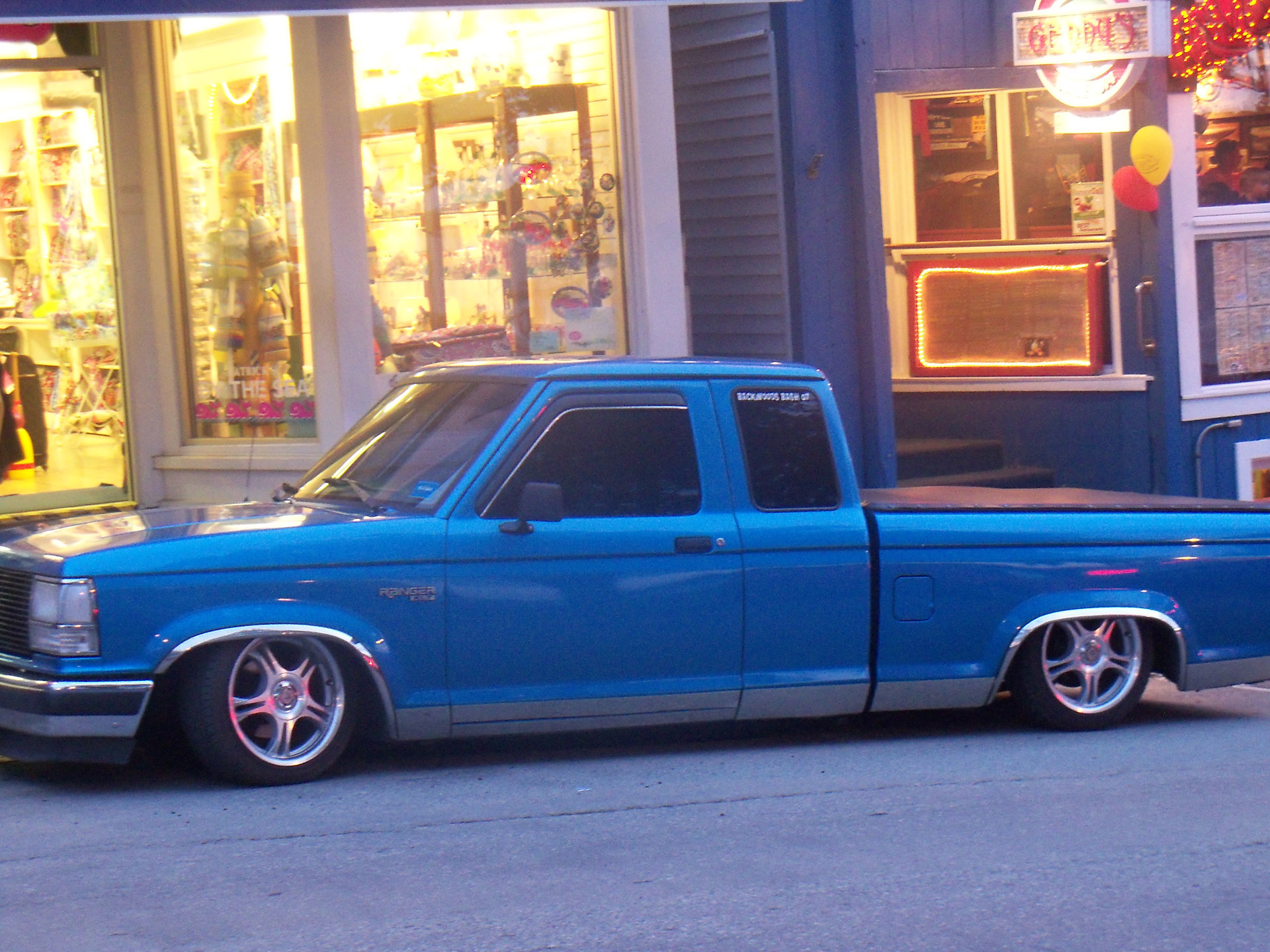 photo of a low rider pickup truck