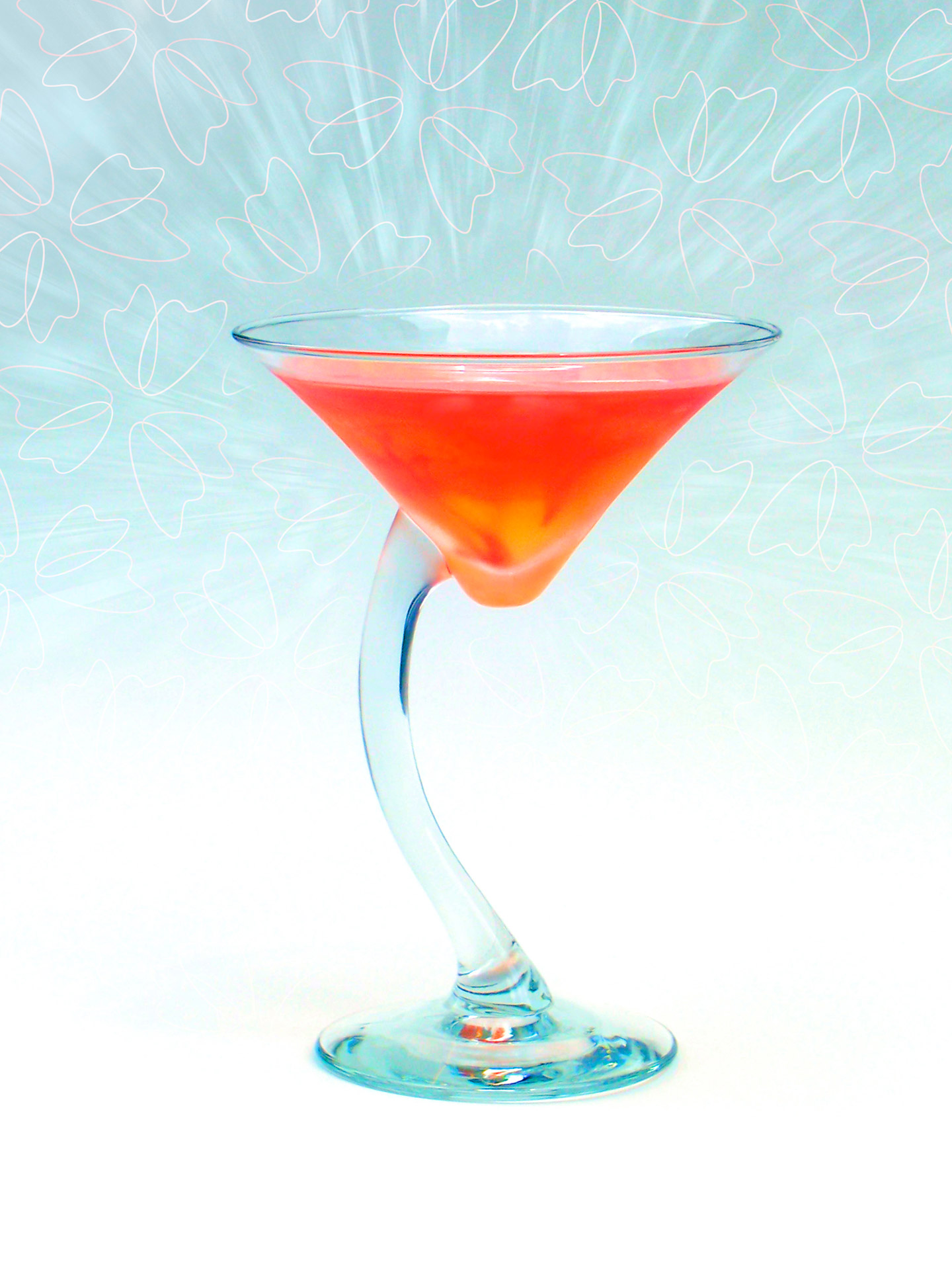 Martini with a retro background