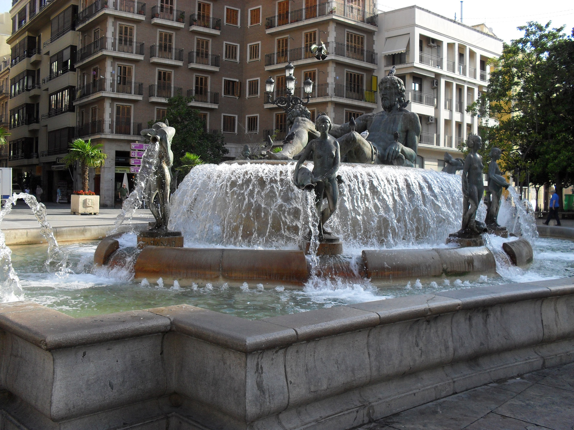 Neptune Fountain on de Turia located on the square of the Virgin.