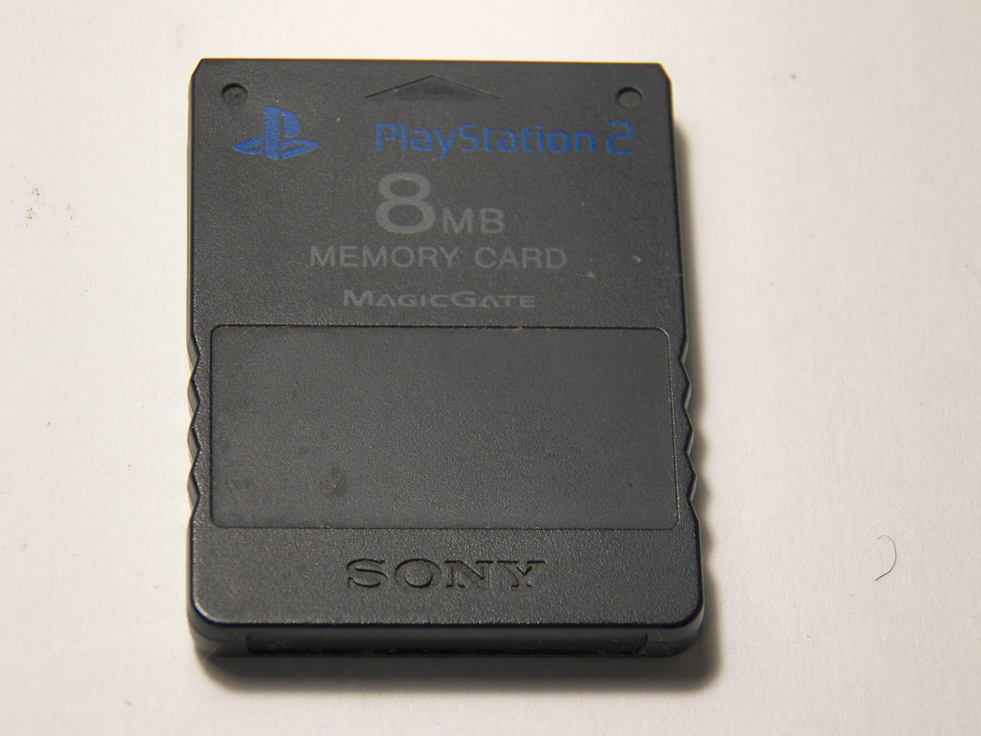 photo of a playstation 2 memory card