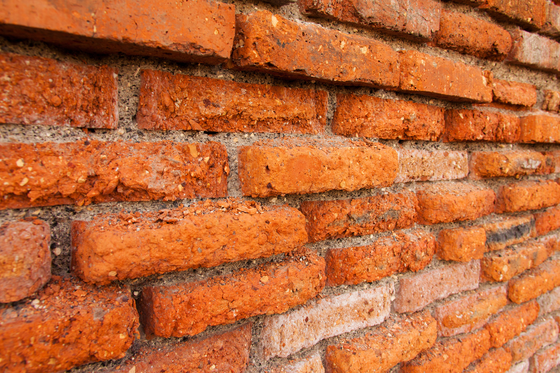 Red Brick Wall At An Angle