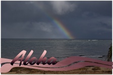 Aloha Poster Maui Rainbow