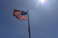 American Flag In Morning Light