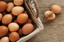 Brown Eggs In A Basket