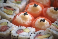 Close View Of Sushi Items
