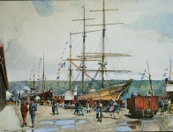 Print Of Art Of Durban Harbour 1895