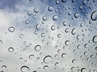 Raindrops And Blue Sky