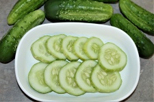 Sliced Cucumbers On Plate