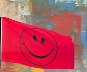 Smiley Flag Red