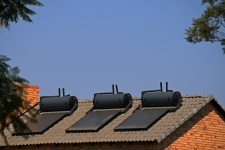 Solar Panels And Geysers On Roof