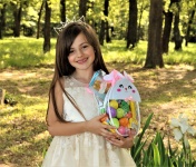 Young Girl Holding Easter Basket