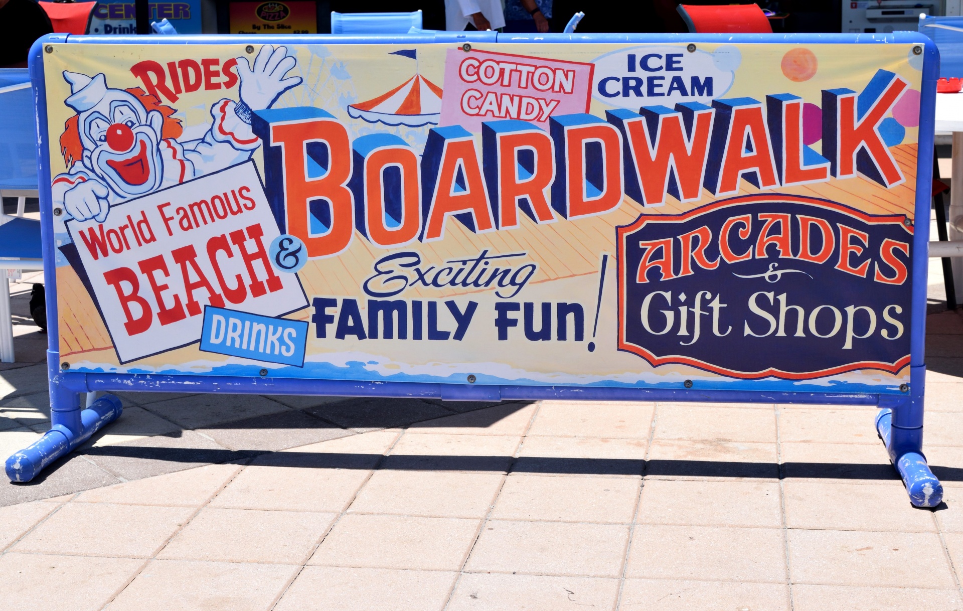 Boardwalk sign at famous Daytona Beach, Florida