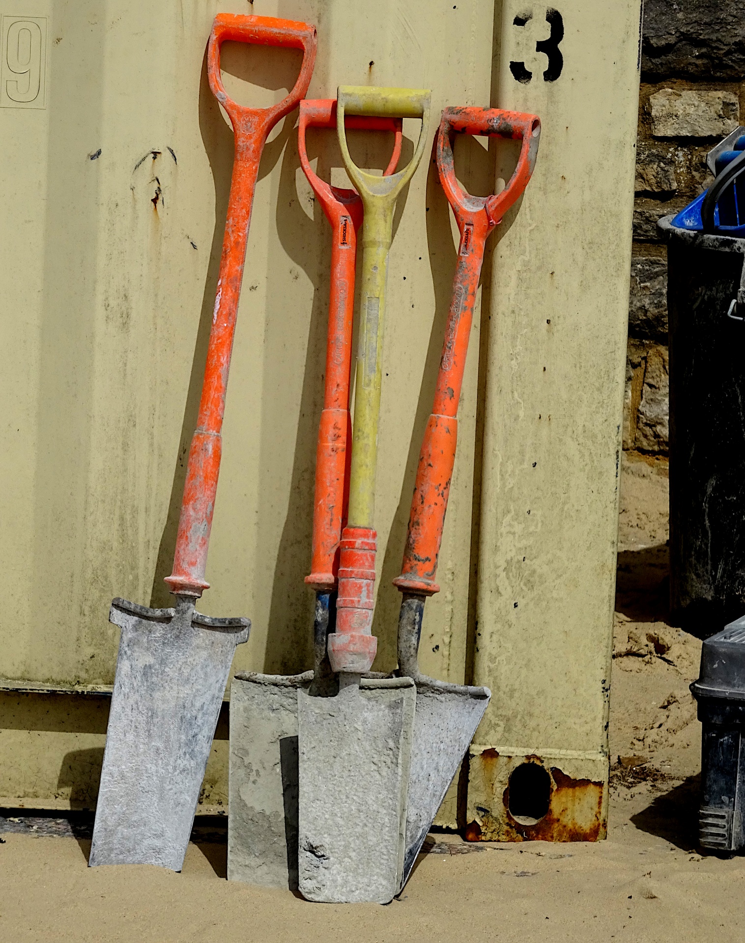 Construction Site Workers Shovels