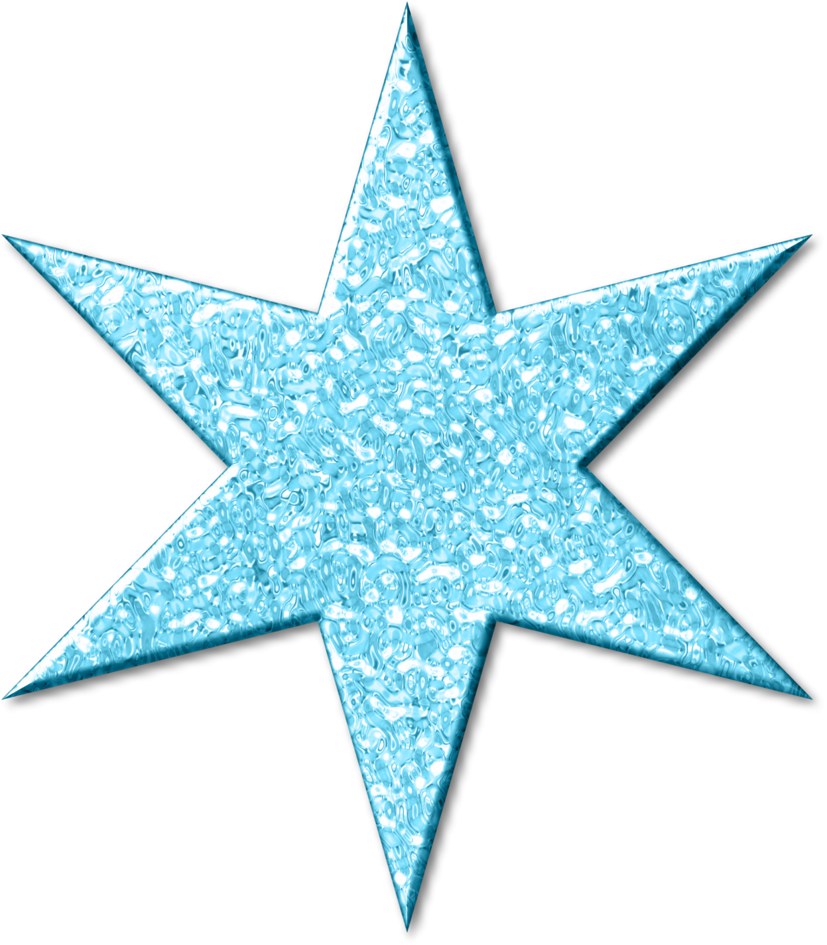 Decorative star created on the computer for scrapbooking or other textured drops of water on a transparent background