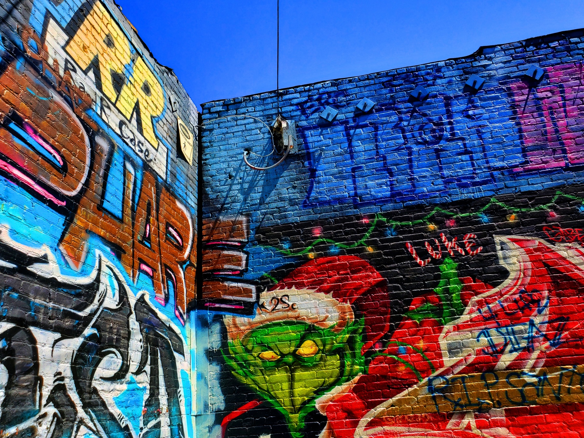 Culver City, Los Angeles, urban art in graffiti on a brick wall