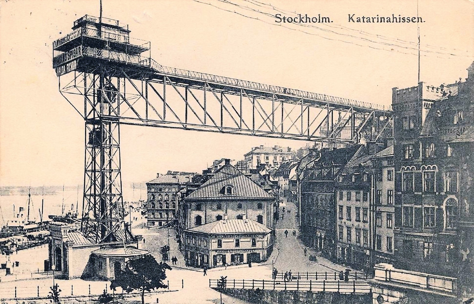 Katarinahissen Katarina Elevator Katarina Lift Slussen Stockholm Sweden 1919 Public Domain