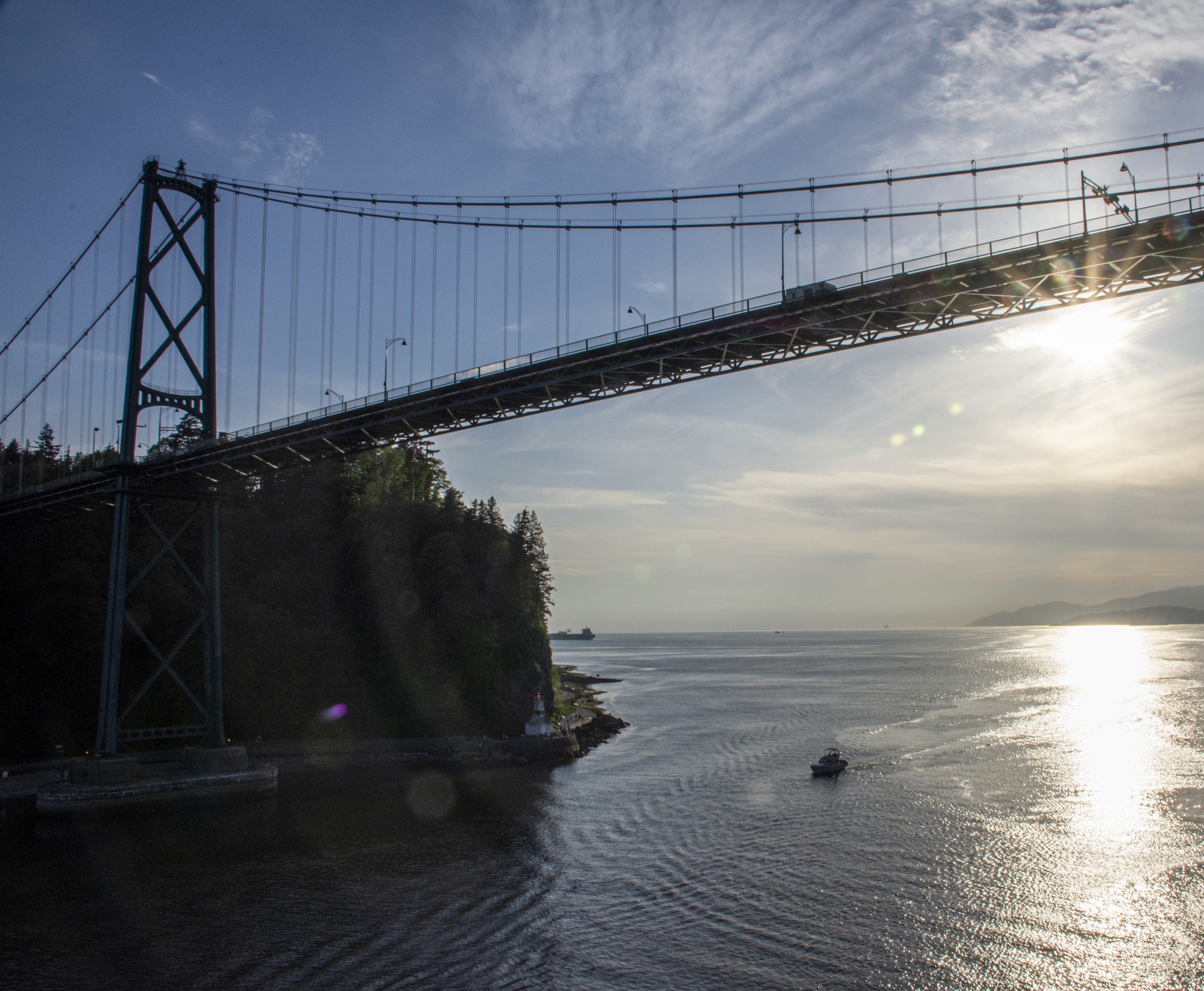 Vancouver's bridge at sunset