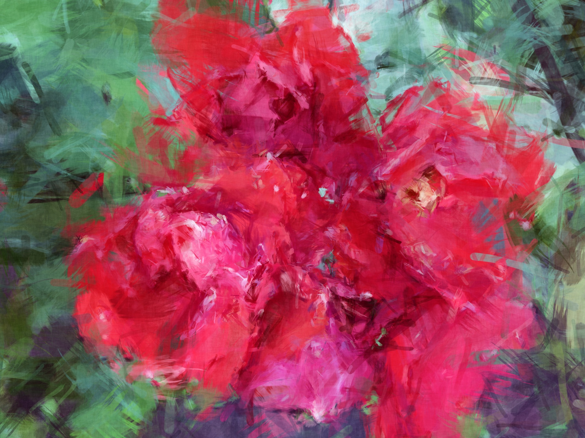Red Flowers Oil Painting