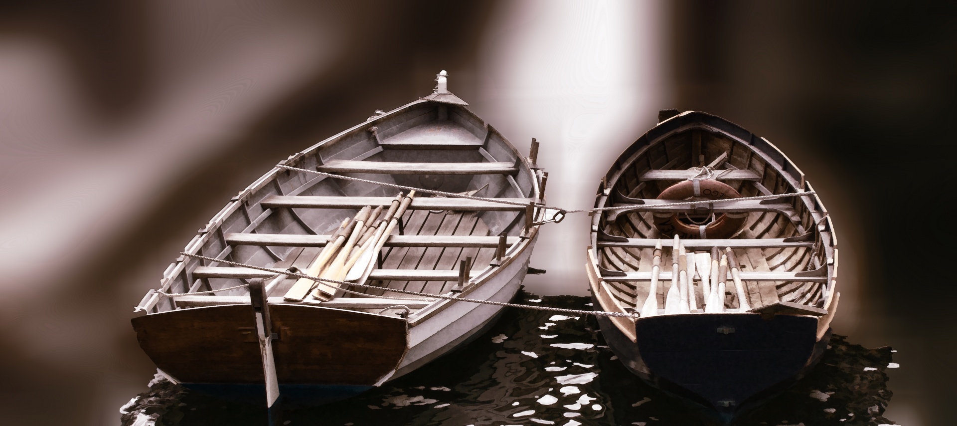 a pair of rowboats