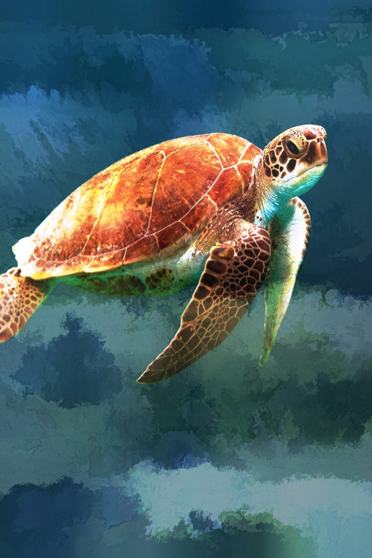 Sea Turtle Artistic Background
