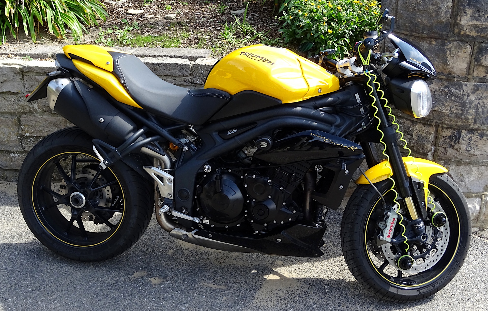 Triumph Yellow And Black Motorcycle