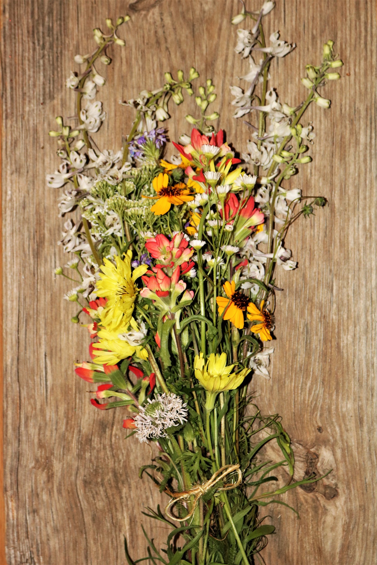 Wildflower Bouquet On Wood