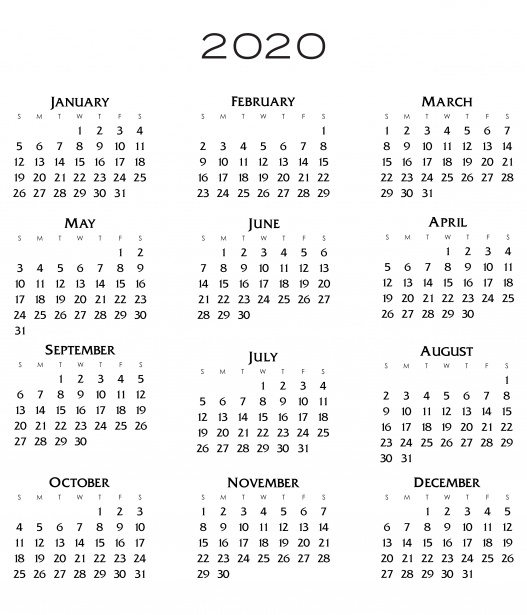 Kalendář 2020 Stock Fotka zdarma - Public Domain Pictures