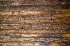 Beige Wall From Wooden Logs