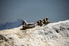 Boat Anchor In A Rock
