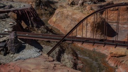 Bridge For Train Leading To A Tunne
