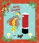Christmas Woman Post Card