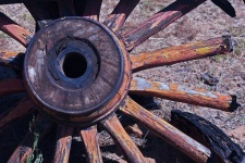 Close View Of Vintage Wagon Wheel