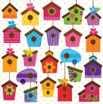 Colorful Bird Houses