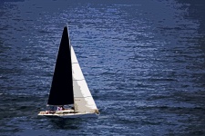 Cutout Image Of A Yacht On The Sea